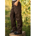 Brown Grunge Cargo Chef Pants with 2" Elastic Waist and Towel Loops